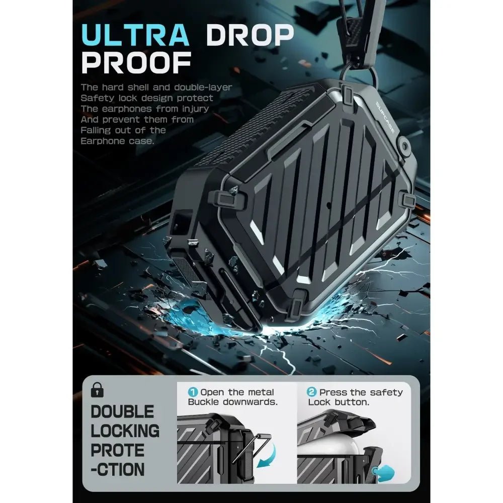 Supcase AirPods Pro 3 - Θήκη από Σκληρό Πλαστικό και Σιλικόνη - Unicorn Beetle Pro MagSafe IP68 - Black