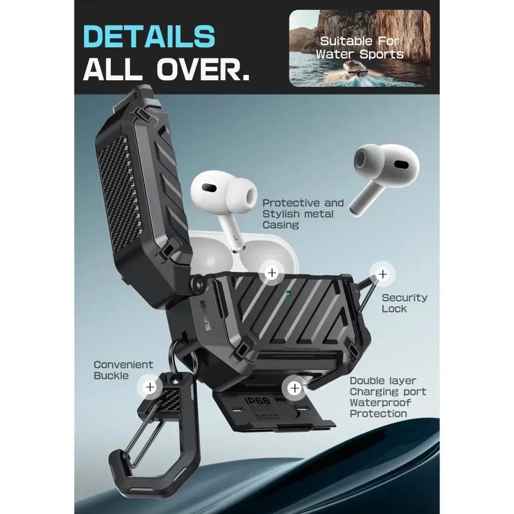 Supcase AirPods Pro 3 - Θήκη από Σκληρό Πλαστικό και Σιλικόνη - Unicorn Beetle Pro MagSafe IP68 - Black