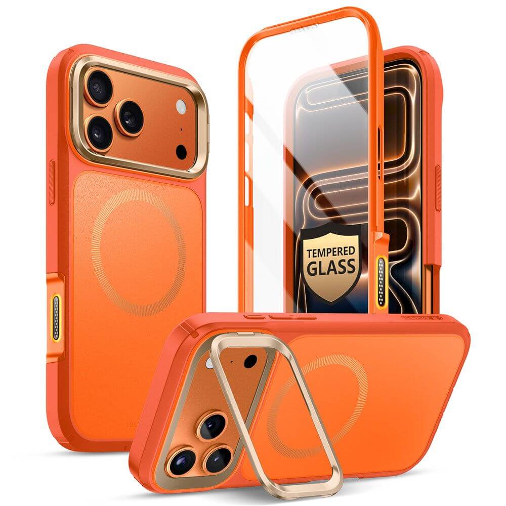 Supcase iPhone 17 Pro Max - IBLSN Ares Flip Mag - MagSafe Σκληρή Θήκη με Πλαίσιο Σιλικόνης και Προστασία Οθόνης και Stand - Coral