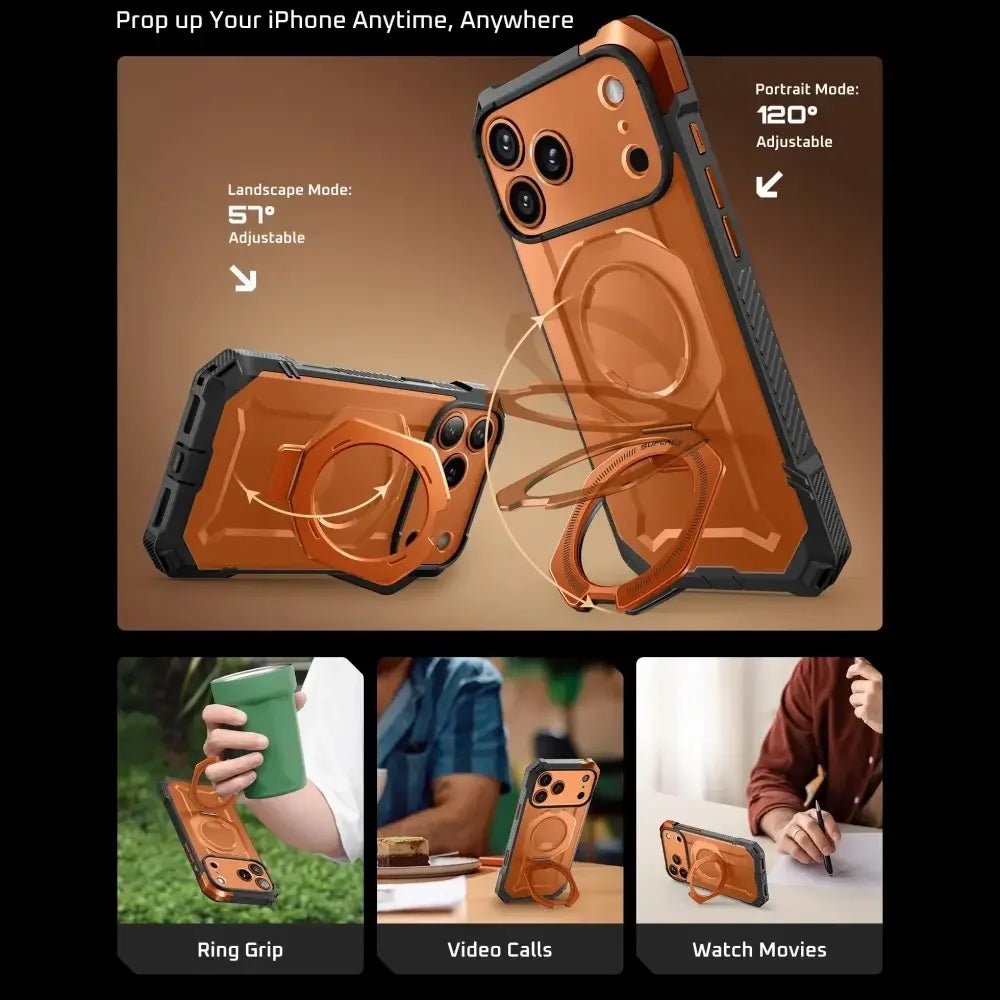 Supcase iPhone 17 Pro Max - UB Grip Mag - Σκληρή Θήκη με MagSafe και Stand - Clear / Coral