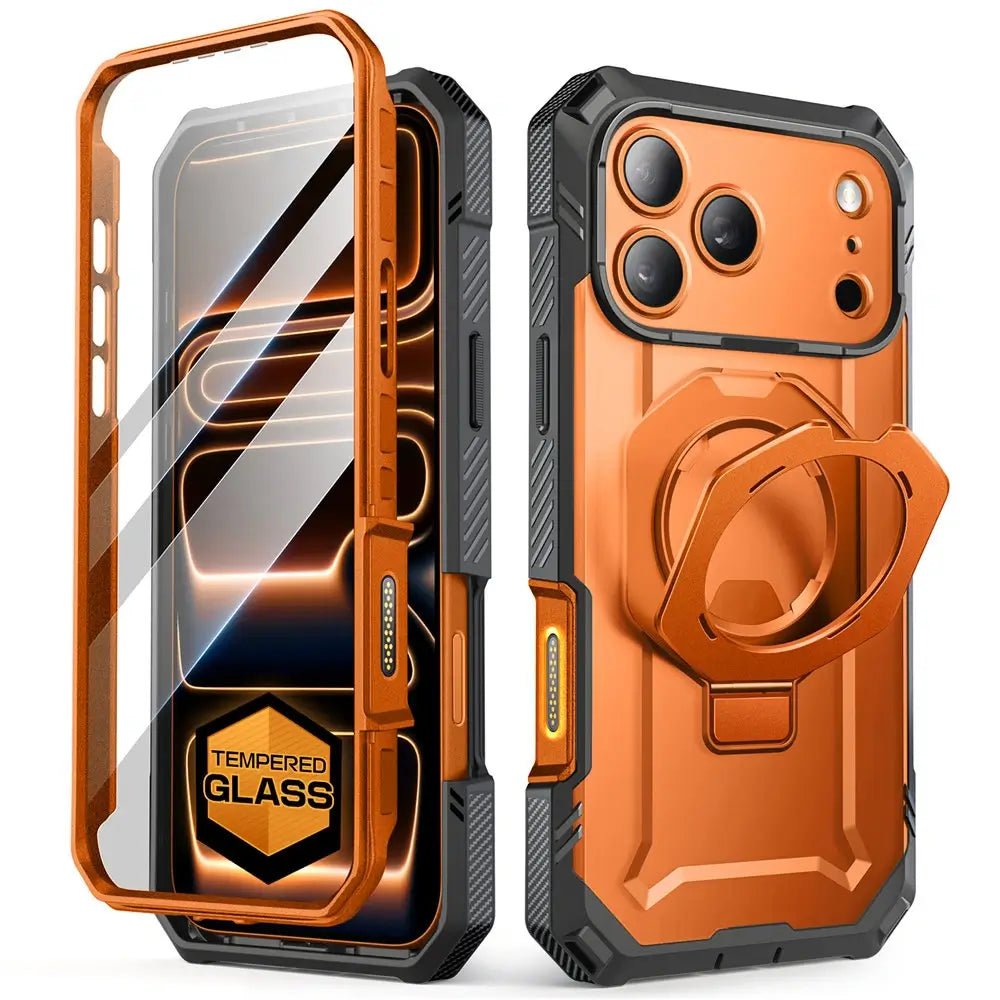 Supcase iPhone 17 Pro Max - UB Grip Pro Mag - Σκληρή Θήκη με Προστασία Οθόνης και MagSafe / Stand - Clear / Coral