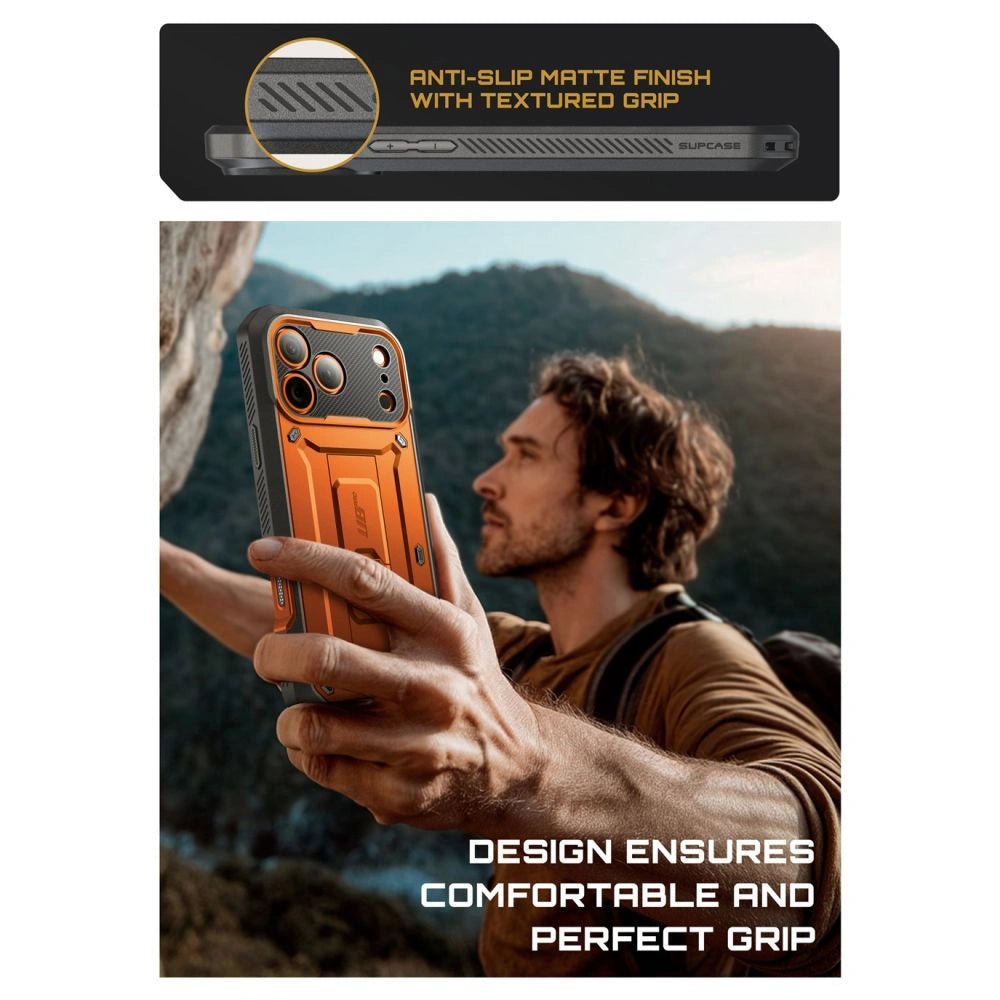 Supcase iPhone 17 Pro - Unicorn Beetle Pro - Σκληρή Θήκη με Προστασία Οθόνης και Stand - Coral