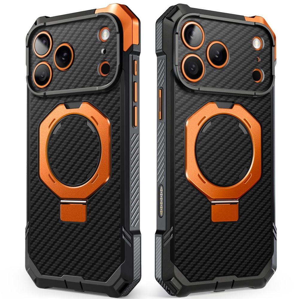 Supcase iPhone 18 Pro Max / iPhone 17 Pro Max - Σκληρή Θήκη με MagSafe και Stand - UB Grip Mag - Aramid Black / Orange