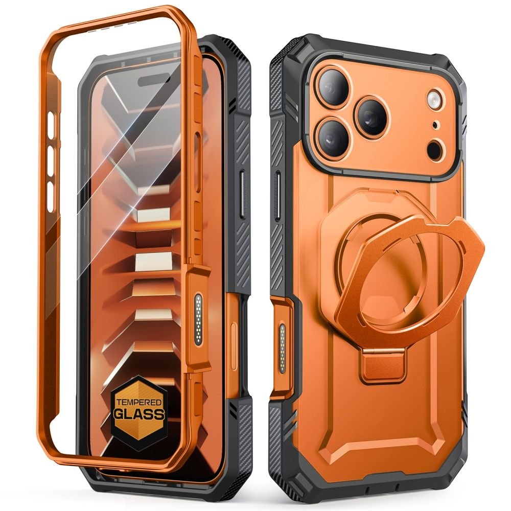 Supcase iPhone 18 Pro Max / iPhone 17 Pro Max - Σκληρή Θήκη με Προστασία Οθόνης και MagSafe / Stand - Grip Pro Mag - Coral