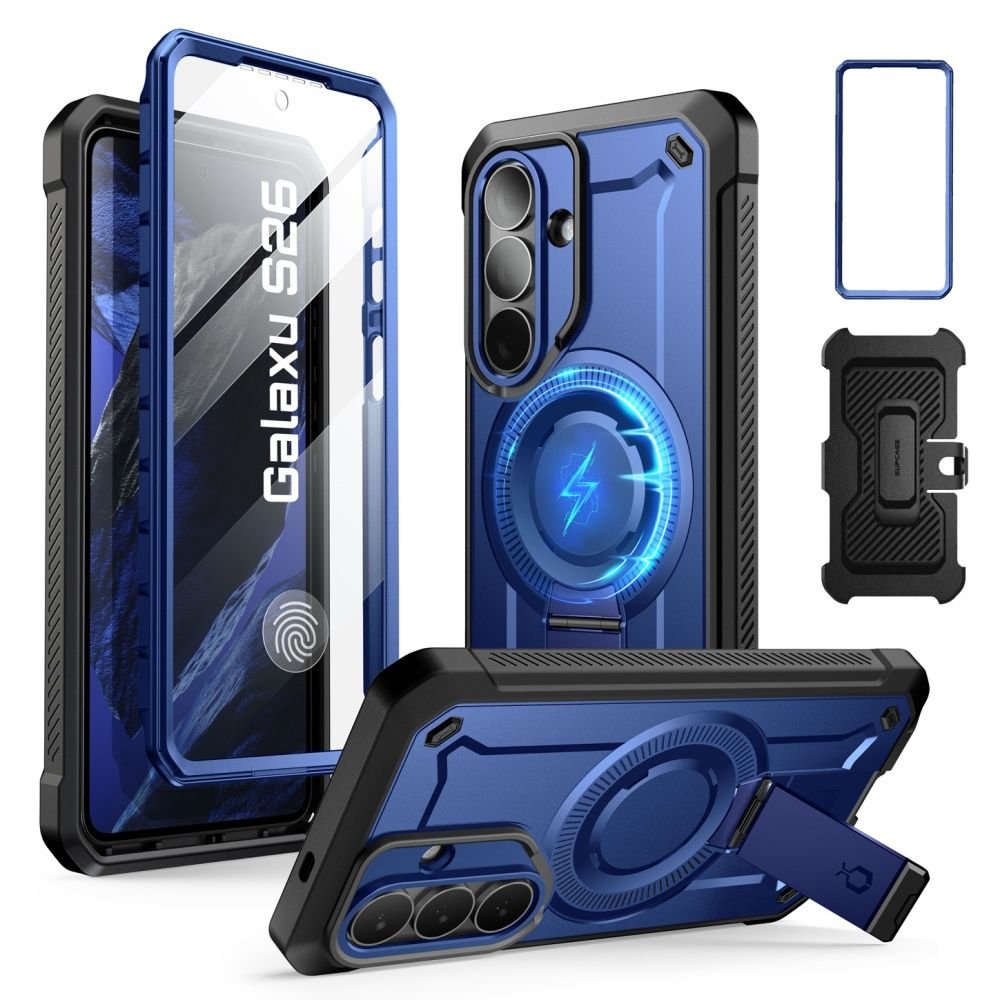 Supcase Samsung Galaxy S26 - Σκληρή Θήκη MagSafe με Προστασία Οθόνης και Stand - Unicorn Beetle Pro Mag 2 Set - Cobalt Blue