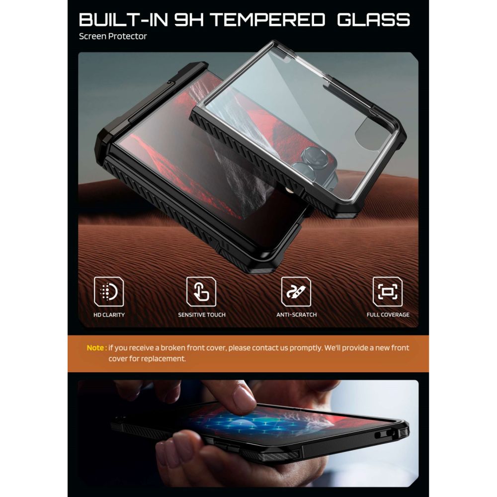 Supcase Samsung Galaxy Z Flip8 - Σκληρή Θήκη με Προστασία Εξωτερικής Οθόνης και MagSafe / Stand - UB Grip Mag - Black