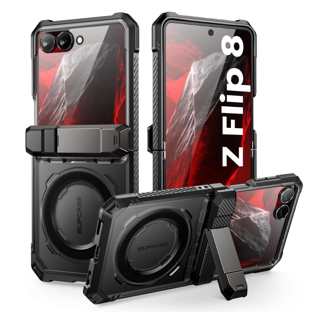 Supcase Samsung Galaxy Z Flip8 - Σκληρή Θήκη με Προστασία Εξωτερικής Οθόνης και MagSafe / Stand - UB Grip Mag - Black
