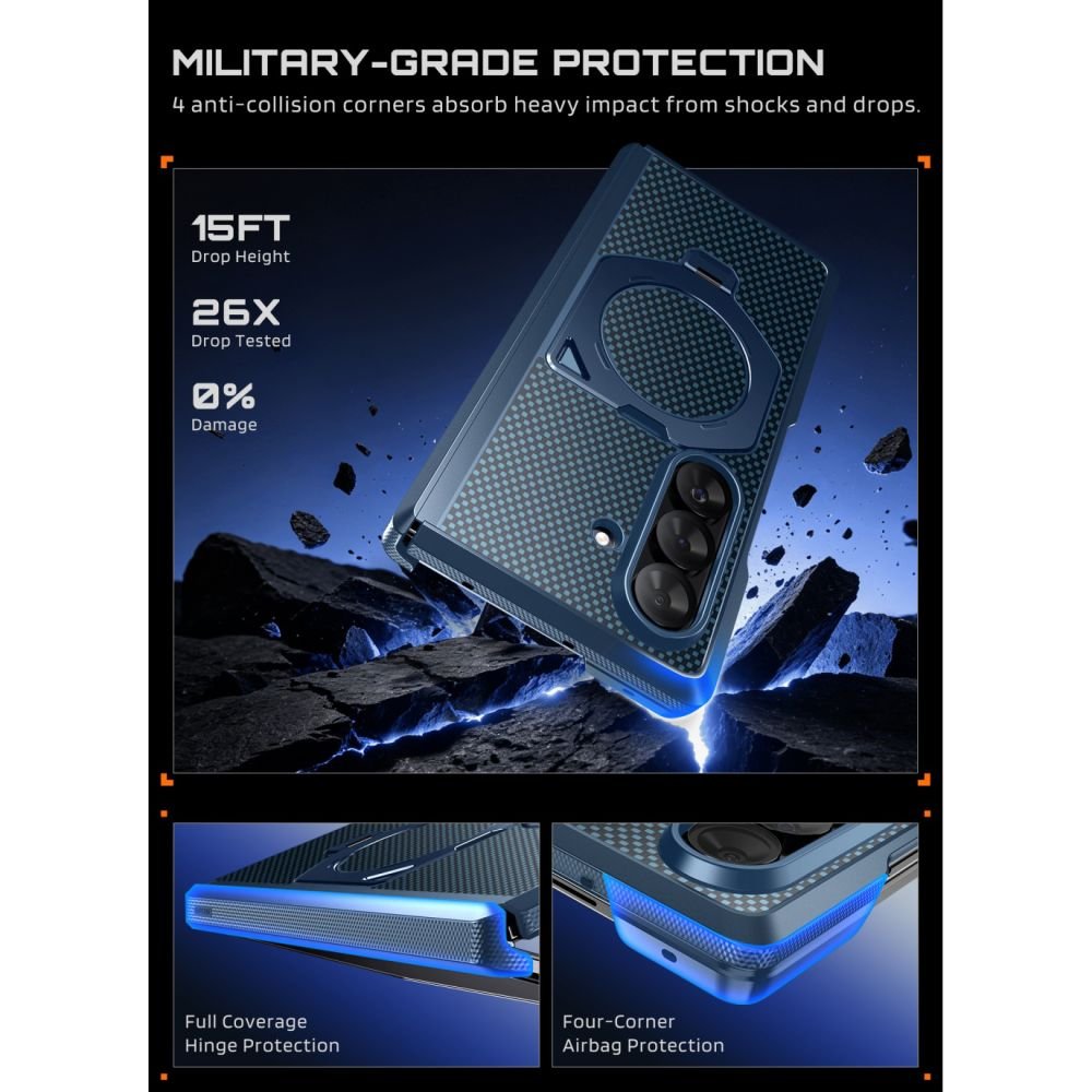 Supcase Samsung Galaxy Z Fold8 Ultra - Σκληρή Θήκη με Προστασία Οθόνης και MagSafe / Stand - UB Aero Mag Set - Aramid Blue