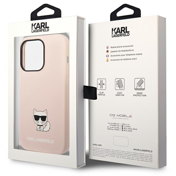 Karl Lagerfeld iPhone 14 Pro Silicone Choupette Body Θήκη Σιλικόνης - Light Pink - KLHCP14LSLCTPI