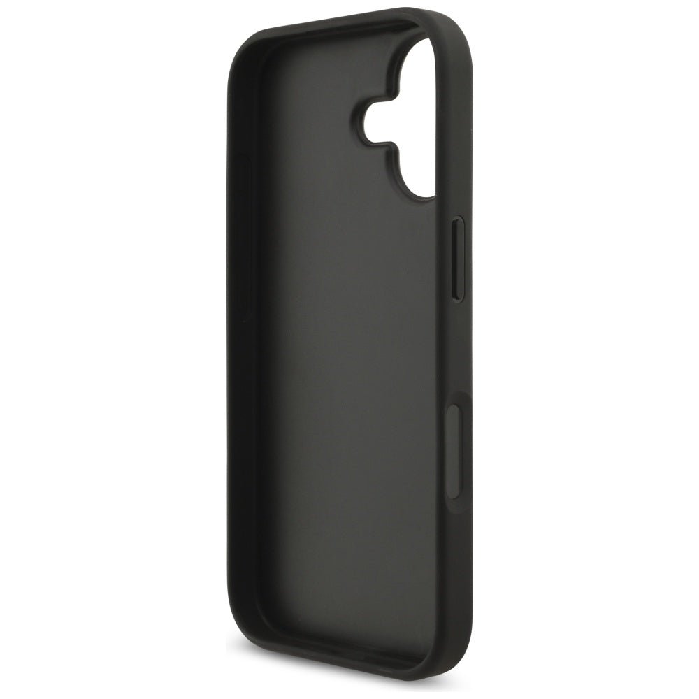 Guess iPhone 17 - 4G Big Logo - Σκληρή Θήκη με Πλαίσιο Σιλικόνης και Επένδυση Συνθετικού Δέρματος - Black - GUHCP17S4GMGGR