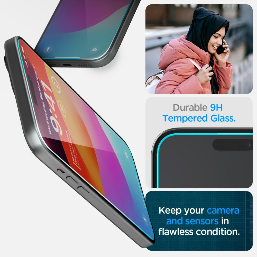 Spigen iPhone 15 Plus Glas.TR EZ Fit 0.2mm 2.5D 9H Tempered Glass Αντιχαρακτικό Γυαλί Οθόνης - Clear - AGL06887