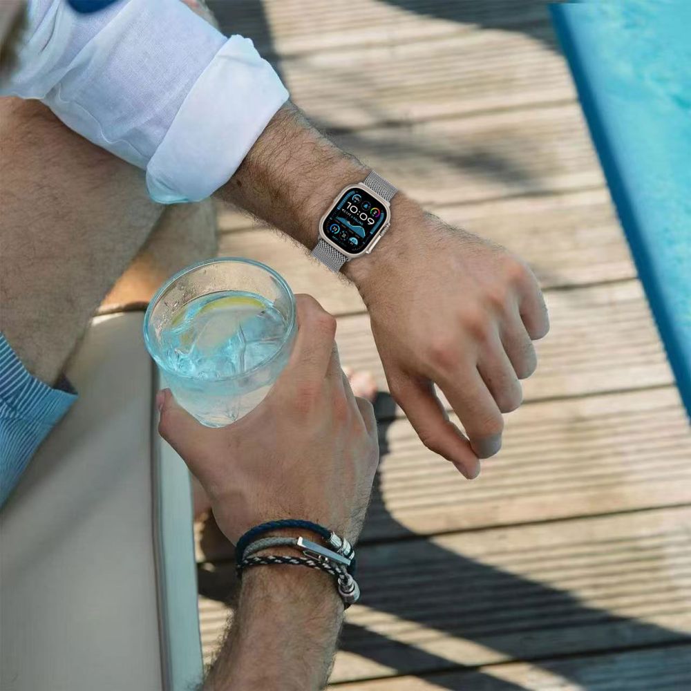 Tech - Protect Λουράκι Apple Watch 8/9/10/11 - SE (1/2/3) - Ultra (1/2/3) – 44/45/46/49mm Milano από Ανοξείδωτο Ατσάλι - Black