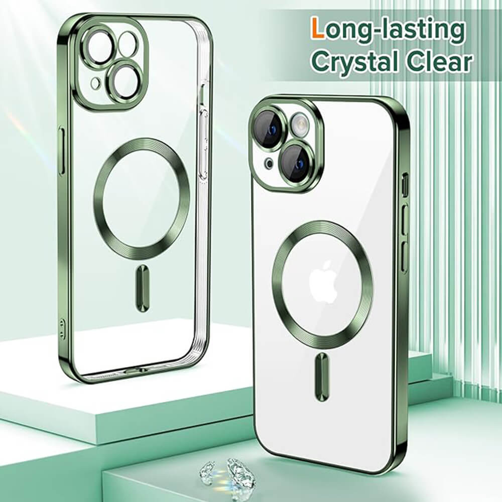Techsuit iPhone 15 - Luxury Crystal MagSafe - Θήκη Σιλικόνης - Deep Green