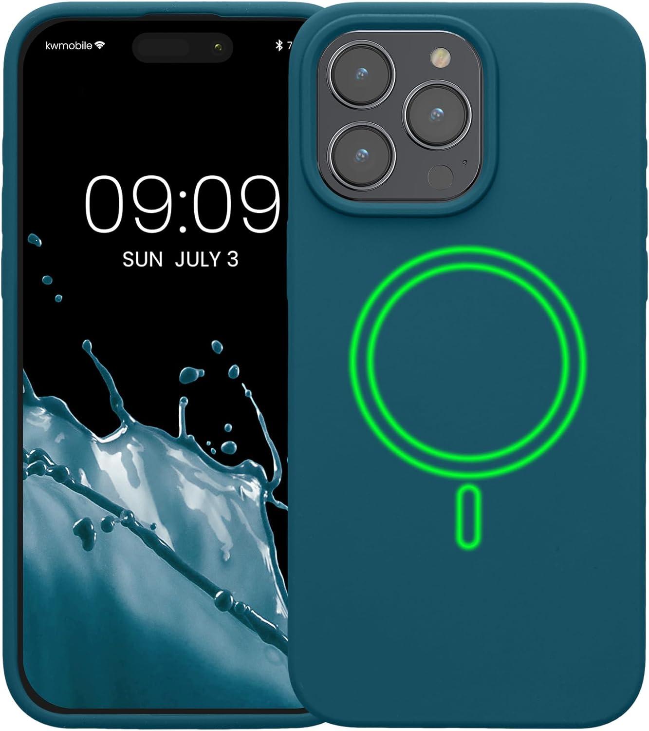 KW iPhone 15 Pro Max Θήκη Σιλικόνης Rubber TPU με MagSafe - Petrol Matte