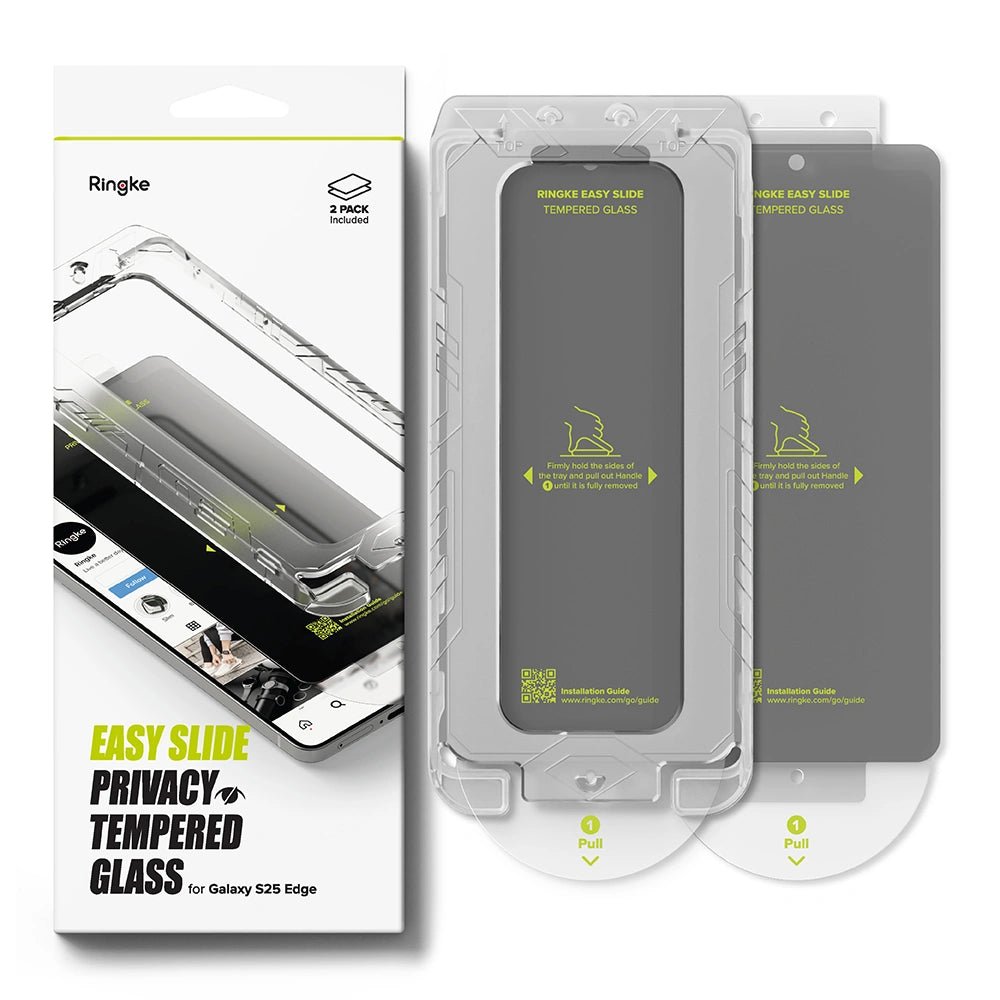 Ringke Samsung Galaxy S25 Edge - Easy Slide 2.5D 9H Αντιχαρακτικό Γυαλί Οθόνης - 2 Τεμάχια - Privacy