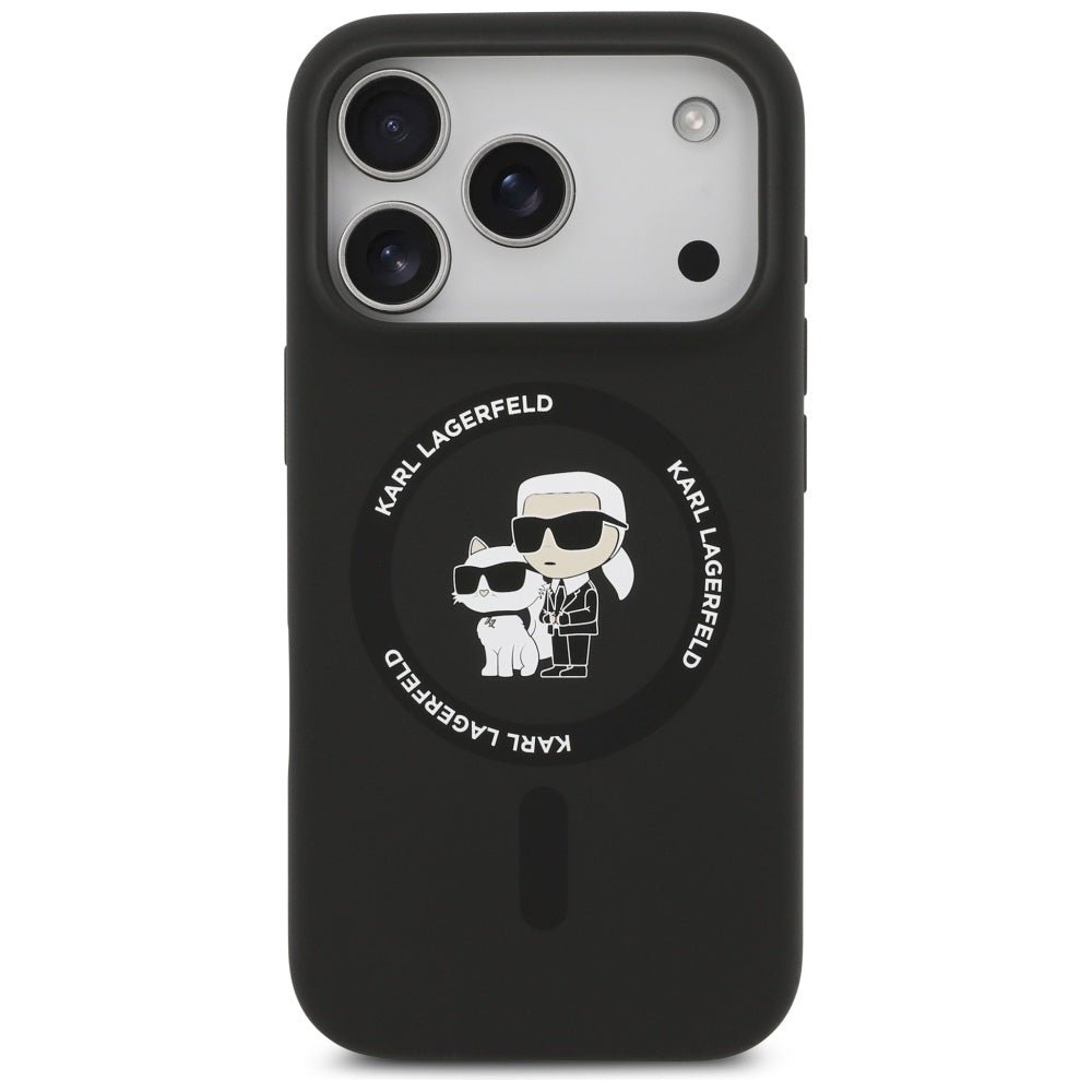 Karl Lagerfeld iPhone 17 Pro Max - Silicone Karl and Choupette Ring MagSafe Θήκη Σιλικόνης - Black - KLHMP17XSCMKCRHK