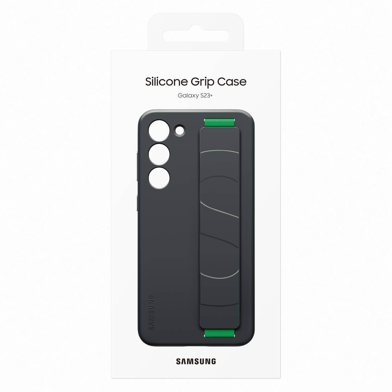 Samsung Silicone Grip Cover Samsung Galaxy S23+ Θήκη Σιλικόνης με Finger Holder - Black - EF - GS916TBEGWW