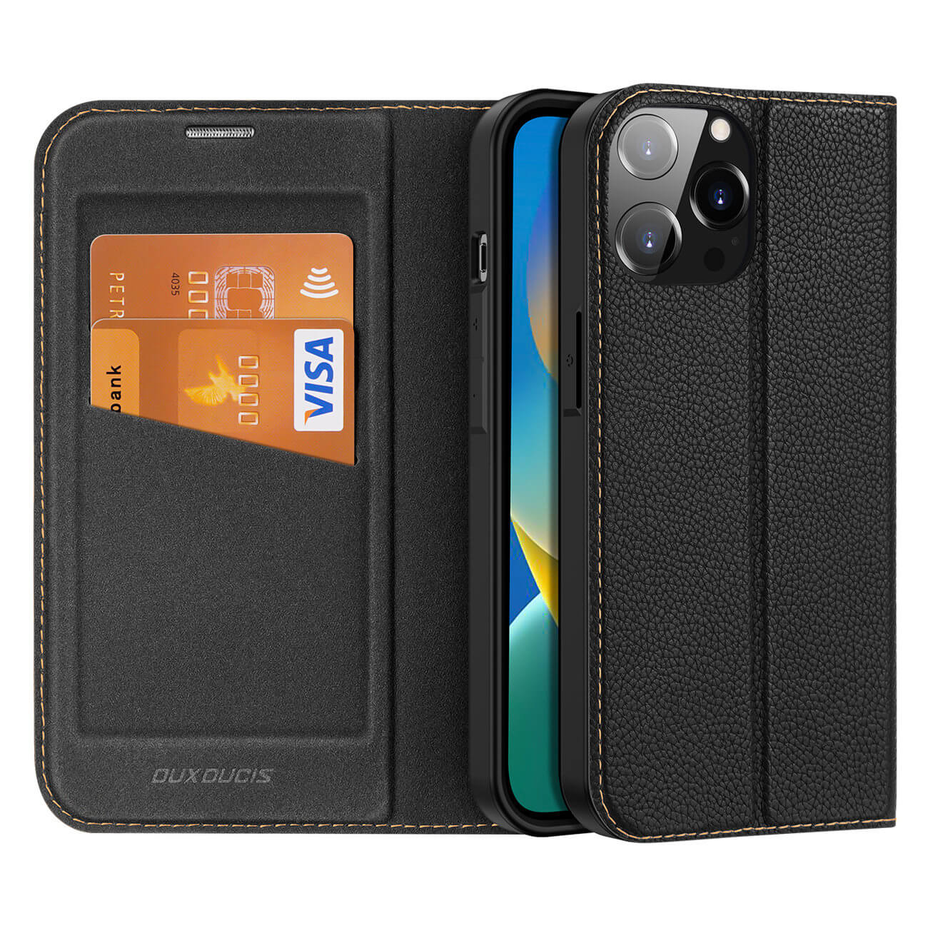 Dux Ducis iPhone 14 Pro Max Skin X2 Flip Stand Case Θήκη Βιβλίο - Black