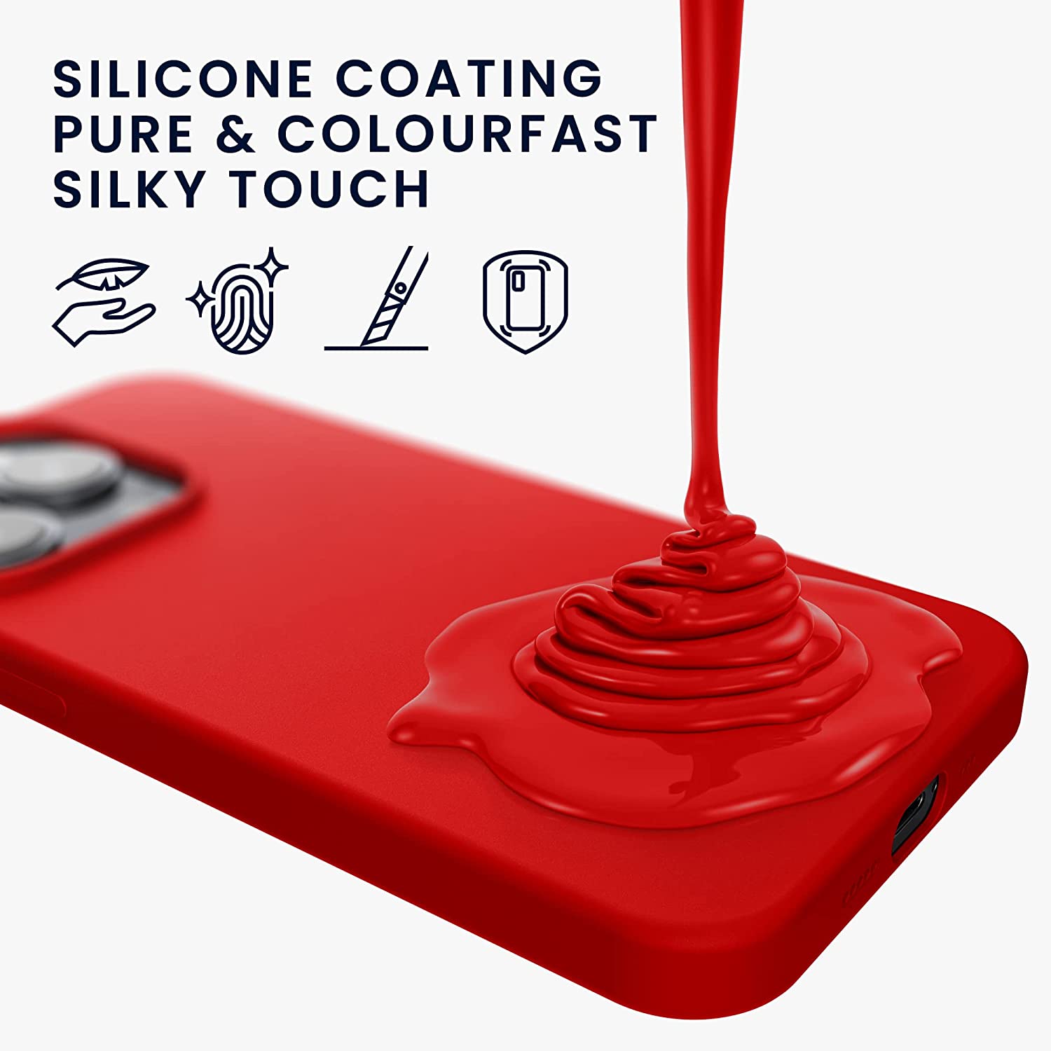 KW iPhone 14 Pro Max Θήκη Σιλικόνης Rubberized TPU - Red - 59074.09