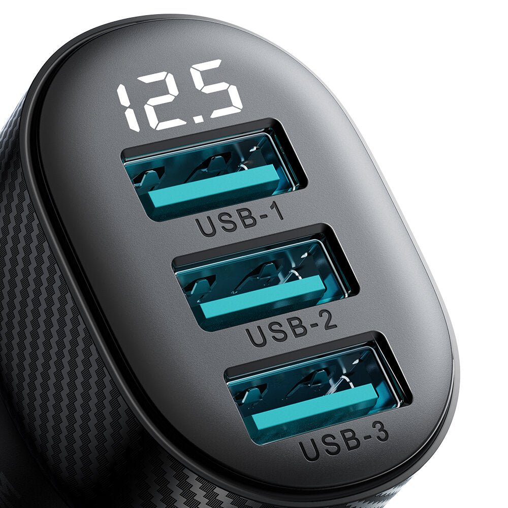 Joyroom Φορτιστής Αυτοκινήτου με 3 Θύρες USB 3.4A - Black - JR - CCD03