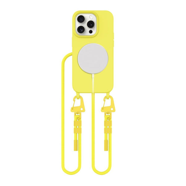 Tech - Protect iPhone 15 Pro MagNecklace - MagSafe Θήκη Σιλικόνης TPU με Pυθμιζόμενο Αποσπώμενο Κορδόνι - Canary Yellow
