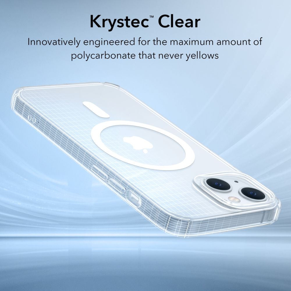 ESR iPhone 14 Krystec Halolock Σκληρή Θήκη με Πλαίσιο Σιλικόνης και MagSafe - Διάφανη