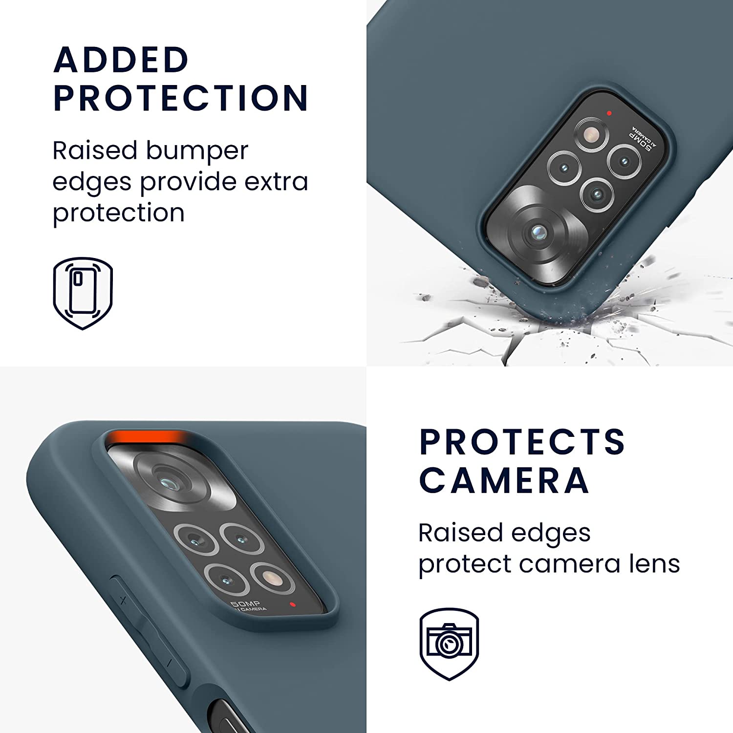 KW Xiaomi Redmi Note 11 / Redmi Note 11S Θήκη Σιλικόνης TPU - Slate Grey - 57368.202