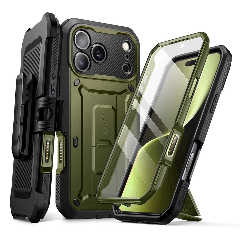 Supcase iPhone 17 Pro Max - Unicorn Beetle Pro - Σκληρή Θήκη με Προστασία Οθόνης και Stand - Green