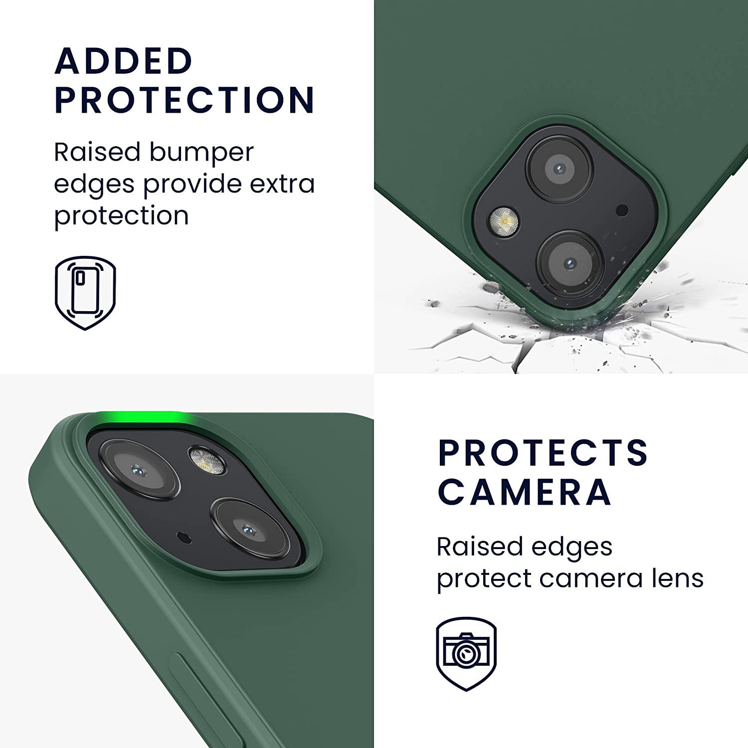 KW iPhone 13 Θήκη Σιλικόνης Rubberized TPU - Moss Green - 55948.169