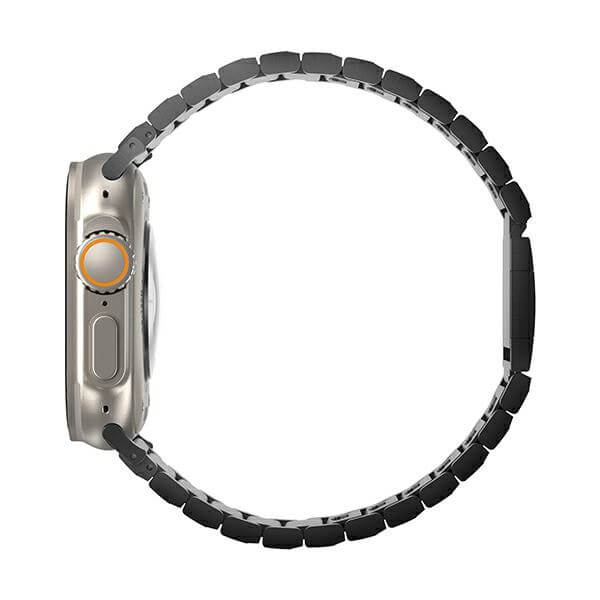 Uniq Λουράκι Apple Watch 2 / 3 / 4 / 5 / 6 / 7 / 8 / 9 / SE / SE 2 / Ultra / Ultra 2 - 42 / 44 / 45 / 49 mm Strova Mag από Ανοξείδωτο Ατσάλι - Titanium Silver