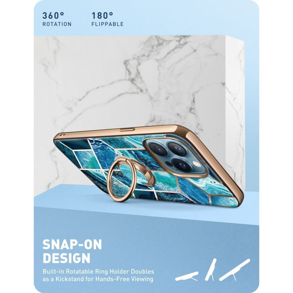 i - Blason iPhone 13 Pro IBLSN Cosmo Snap Σκληρή Θήκη με Δαχτυλίδι Συγκράτησης - Ocean Blue