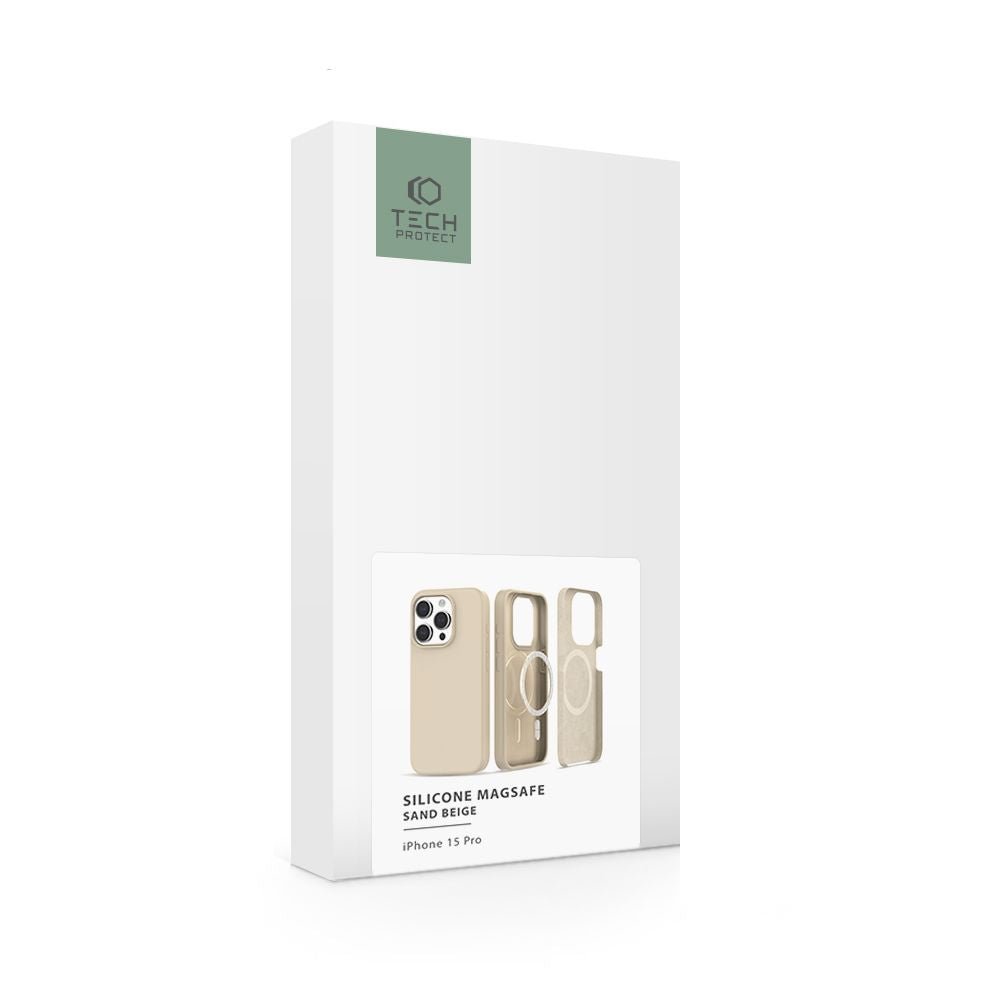 Tech - Protect iPhone 15 Pro Silicone Magsafe Θήκη Σιλικόνης TPU - Sand Beige