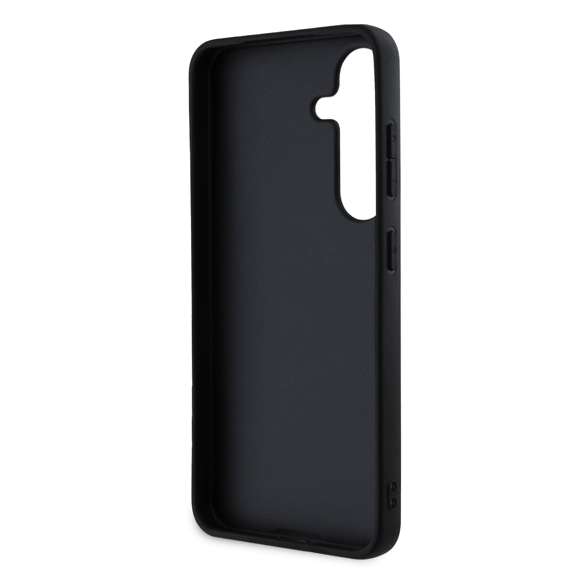 Guess Samsung Galaxy S25 - Hot Stamp 4G Pattern Triangle Metal Logo - Θήκη με Επένδυση Συνθετικού Δέρματος και Πλαίσιο Σιλικόνης - Pink - GUHCS25SPGP4STRP