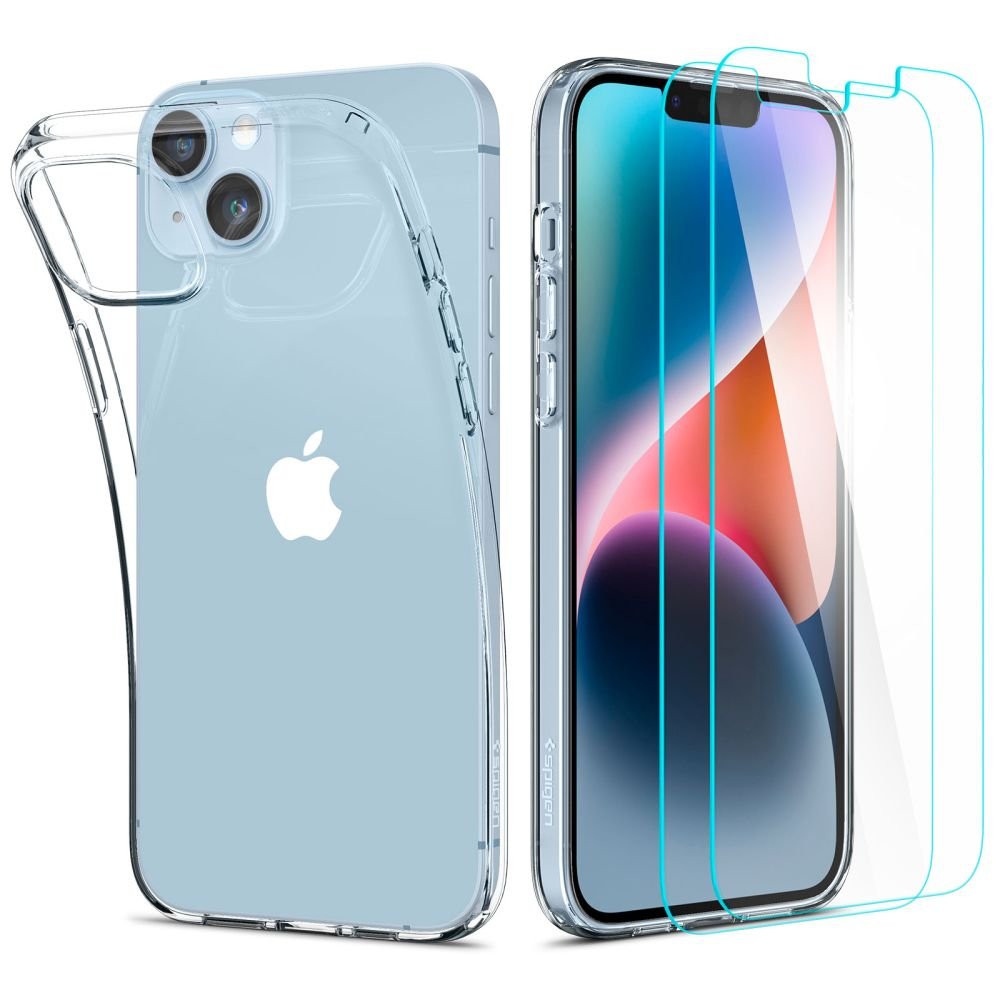 Spigen iPhone 14 Plus / iPhone 15 Plus Crystal Pack Θήκη Σιλικόνης με Προστασία Οθόνης - Crystal Clear