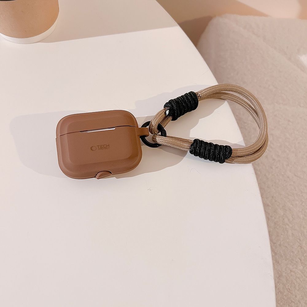 Tech - Protect AirPods Pro 1 / 2 Θήκη Σιλικόνης - Silicone Rope - Chocolate Brown