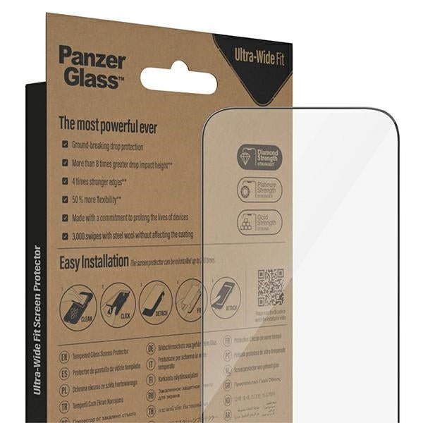PanzerGlass iPhone 14 Pro Ultra - Wide Fit Antibacterial Easy Aligner Full Screen Αντιχαρακτικό Γυαλί Οθόνης - Black