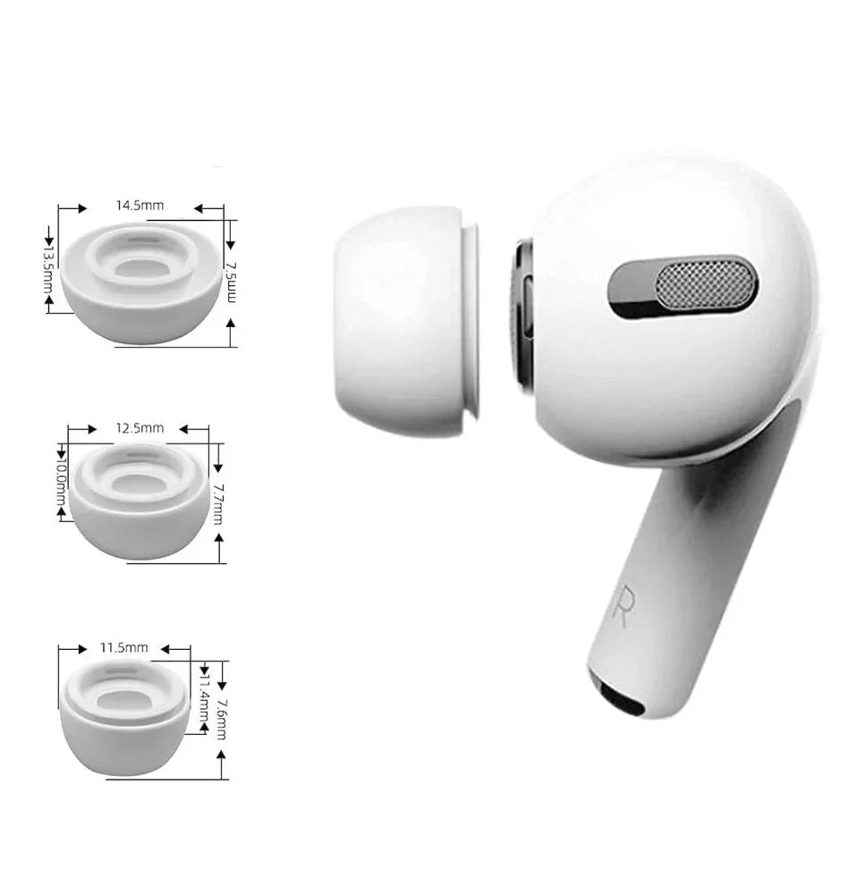 Tech - Protect AirPods Pro 1 / 2 - Ανταλλακτικά Ear Tips Σιλικόνης - 3 Σετ (S / M / L) - White