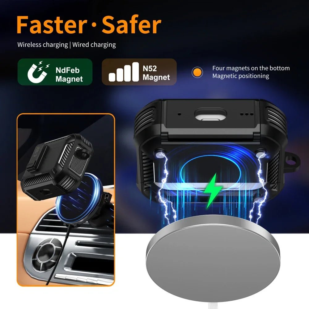 Tech - Protect AirPods Pro 3 - Θήκη από Σκληρό Πλαστικό και Σιλικόνη - Carbonox MagSafe - Black