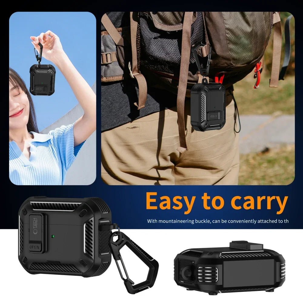 Tech - Protect AirPods Pro 3 - Θήκη από Σκληρό Πλαστικό και Σιλικόνη - Carbonox MagSafe - Black