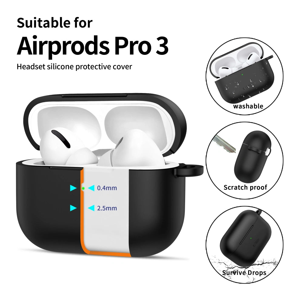 Tech - Protect AirPods Pro 3 - Θήκη Σιλικόνης - Silicone Hook - Black