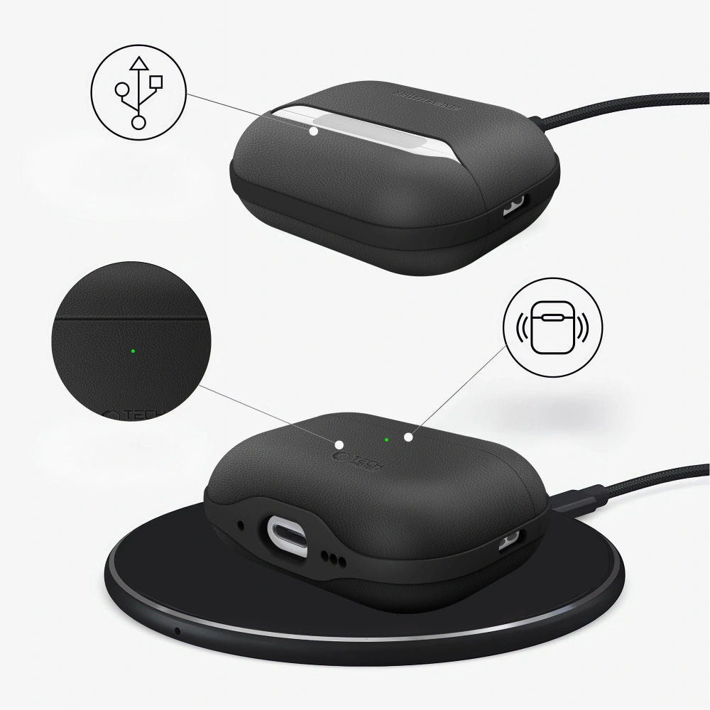 Tech - Protect AirPods Pro 3 - Δερμάτινη Θήκη - NaturalFit - Black