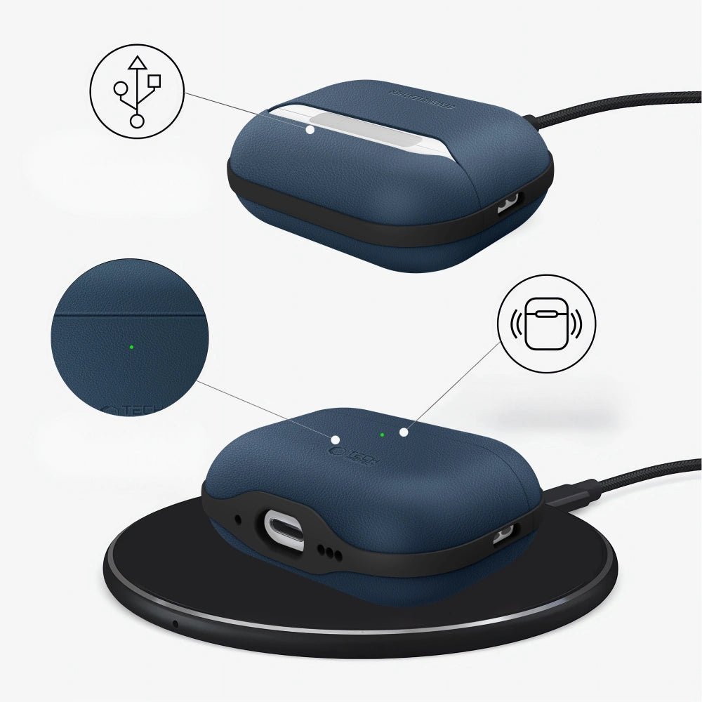 Tech - Protect AirPods Pro 3 - Δερμάτινη Θήκη - NaturalFit - Navy Blue