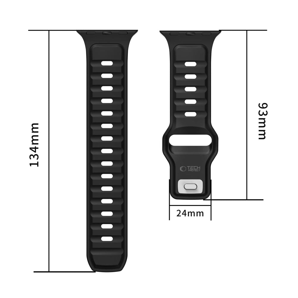 Tech - Protect Λουράκι Apple Watch 8/9/10/11 - SE (1/2/3) - Ultra (1/2/3) – 44/45/46/49mm - IconBand Line - Λαστιχένιο - Black