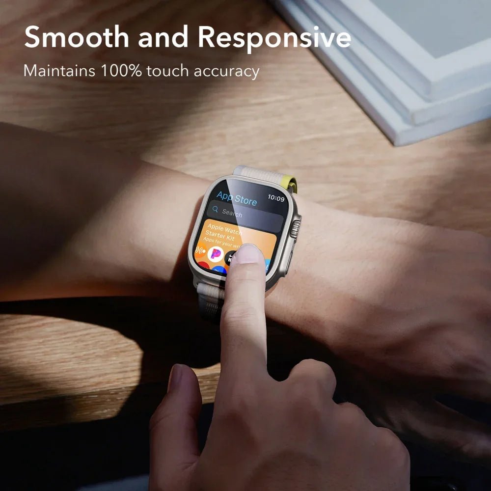 Tech - Protect Προστασία Οθόνης Apple Watch Ultra (1/2/3) - 49mm - Armorite - 9H Αντιχαρακτικό Γυαλί Οθόνης με Πλαίσιο Αλουμινίου - 2 Τεμάχια - Titanium