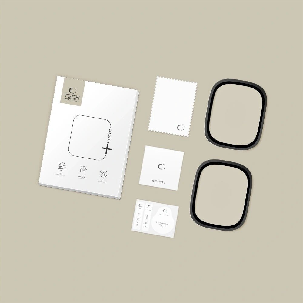 Tech - Protect Προστασία Οθόνης Apple Watch Ultra (1/2/3) - 49mm - Glass Ring - 9H Αντιχαρακτικό Γυαλί Οθόνης με Μεταλλικό Πλαίσιο - 2 Τεμάχια - Black