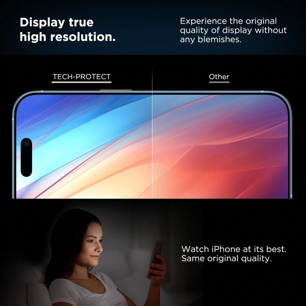 Tech - Protect iPhone 15 Pro - Quick Set+ - Σετ με 2 Full Screen Αντιχαρακτικά Γυαλιά Οθόνης με Οδηγό Τοποθέτησης - Black