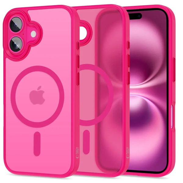 Tech - Protect iPhone 16 - MagMat MagSafe - Σκληρή Θήκη με Πλαίσιο Σιλικόνης και MagSafe - Blazing Pink