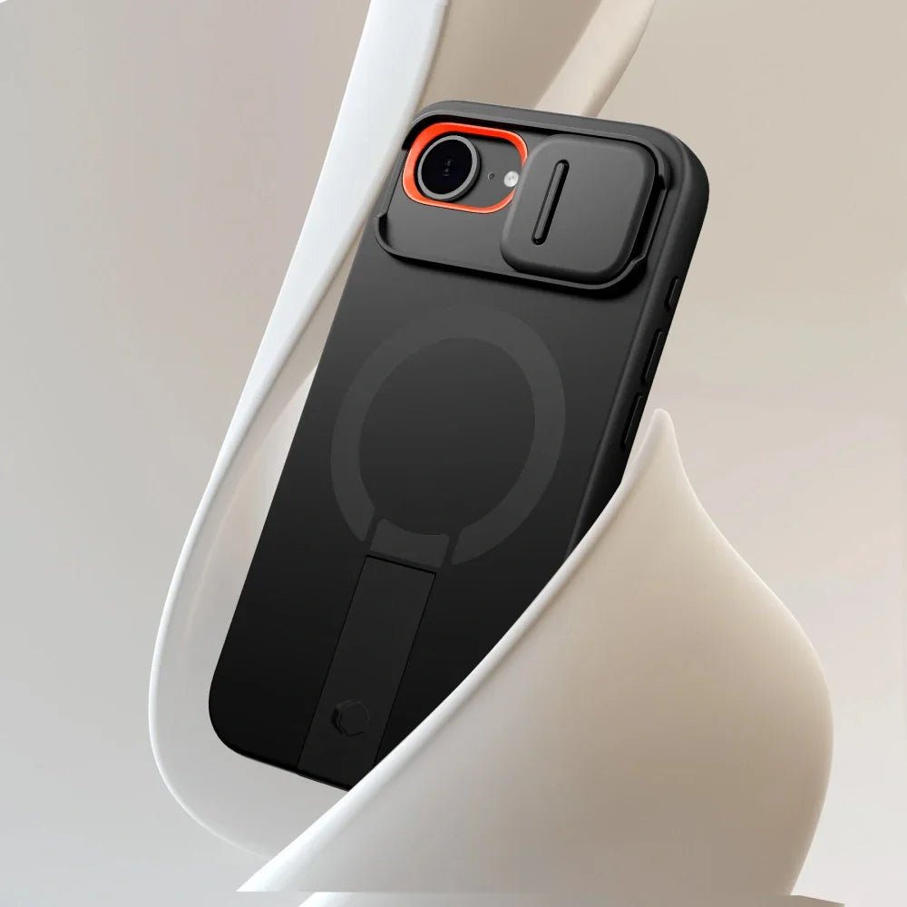 Tech - Protect iPhone 16e - Kevlar Aura MagSafe - Σκληρή Θήκη με Ανοιγόμενο Κάλυμμα Κάμερας και Stand - Black