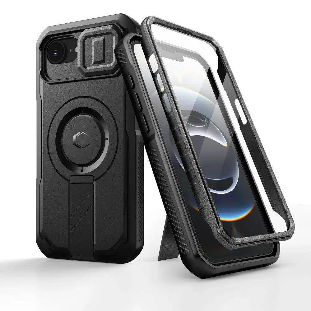 Tech - Protect iPhone 16e - Kevlar MagSafe - Σκληρή Θήκη με Προστασία για την Οθόνη / την Κάμερα και Stand - Black