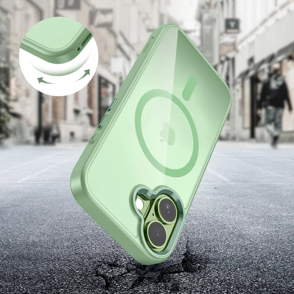 Tech - Protect iPhone 17 - MagMat MagSafe - Σκληρή Θήκη με Πλαίσιο Σιλικόνης και MagSafe - Sage / Clear